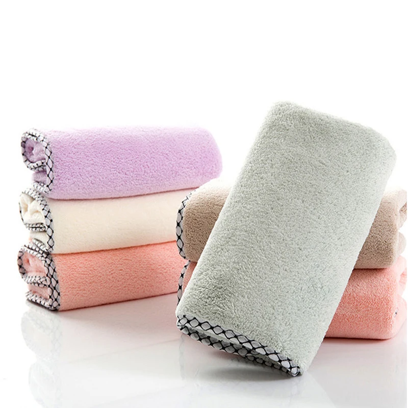 China Manufacturer Gift Coral Fleece Soft Water Absorbent Custom Microfiber Small Face Wash Towel