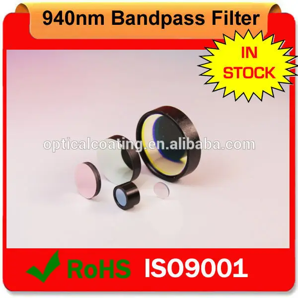 китайский производитель 940nm интерферометрических оптической полосовой фильтр для инфракрасная камера