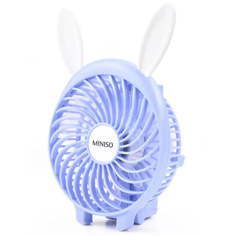 Cartoon hello kitty Rabbit Cat Miniso Lovely Mini Battery Operated handheld Rechargeable folding USB fan For kinds