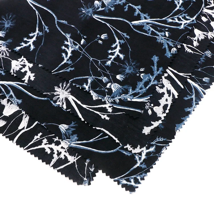 Pure Cotton Plain Floral Printed Fabric for Garment