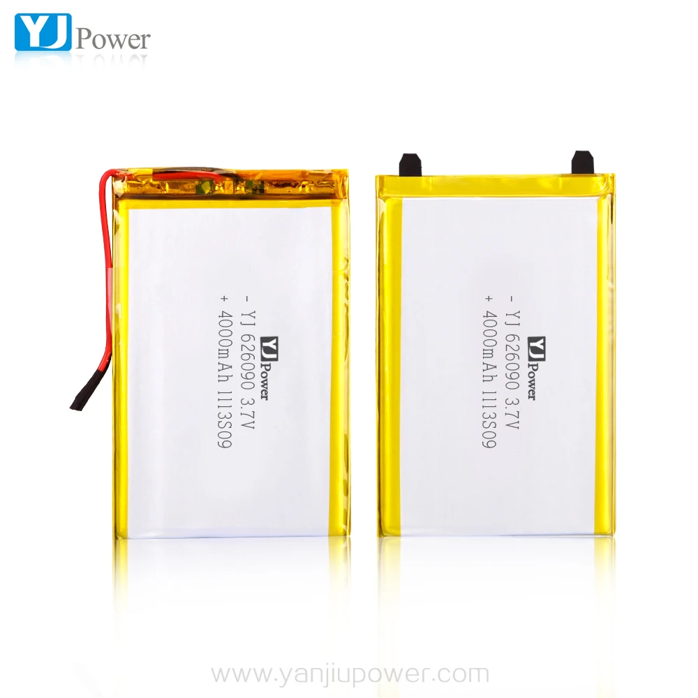 High capacity long cycle life li-polymer battery 626090 & 4000mAh 606090 polymer li-ion battery for power bank