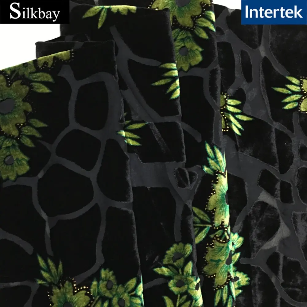 
Custom prionted burnout silk velvet fabric 