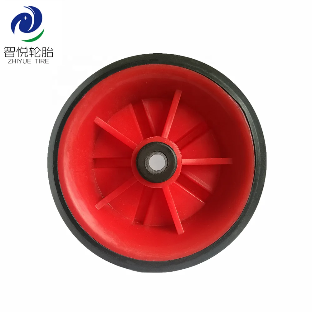 Small wheel 3.5 inch solid rubber wheel for trolley cart, auxiliary trolley wheels, bike auxillary wheels