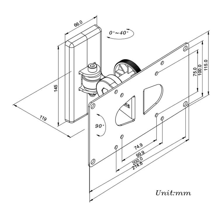 
Hot Sale Aluminum Alloy Swivel LCD TV Wall Mount LED TV Bracket 