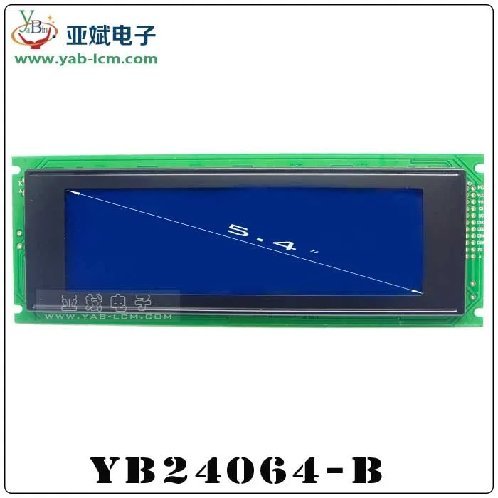 low power transflective sunlight readable 5.5 6 inch 240x64 dot MCU/SPI interface monochrome LCD module