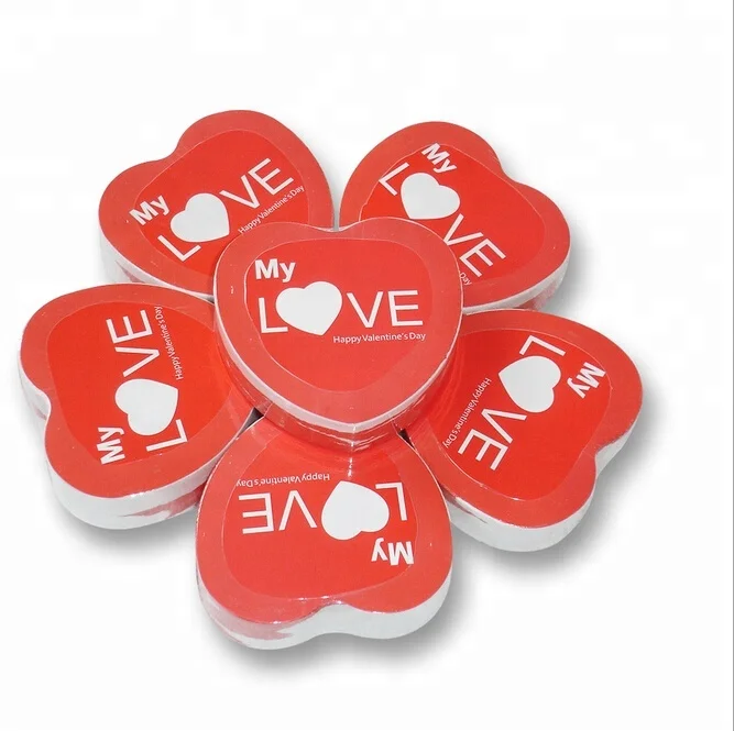 Cheap Mini heart shaped compressed hand towel with logo for promotion