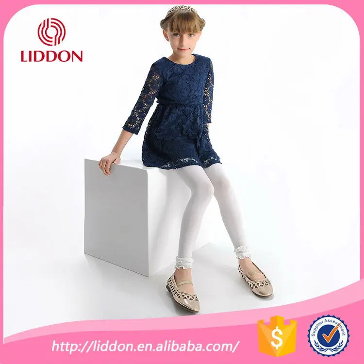 
hot sale children white dancing tights leggings with lace China hosiery factory supply 