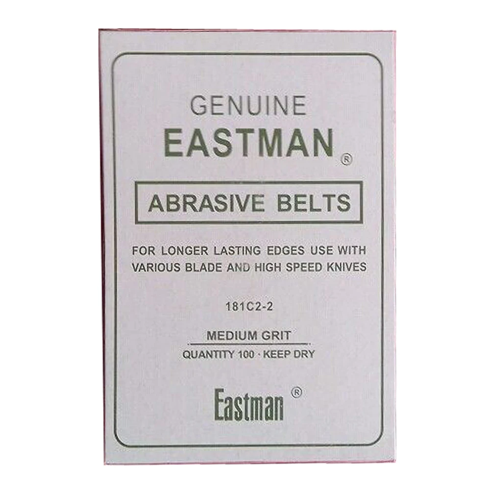 
GENUINE EASTMAN 181C2-2 ABRASIVE BELTS FOR LONGER LASTING EDGES USE WITH VARIOUS BLADE AND HIGH SPEED KNIVES 