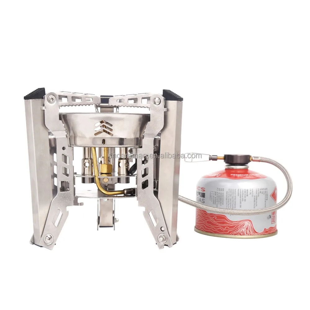 6800W High Power 3-Burner Camping/Hiking Bivouac Portable Inverted Butane Gas Stove Burner w/Folding Long Large Leg (Split Type)