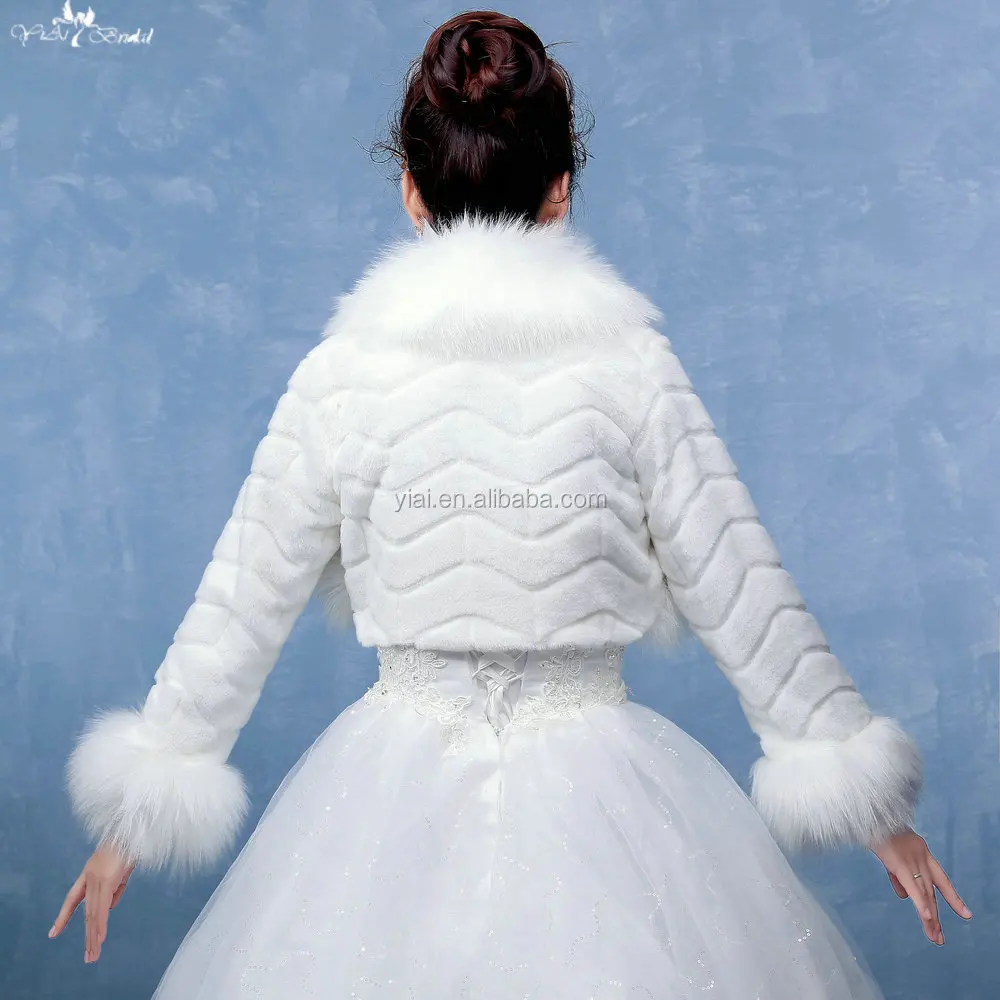 
LZP131 Simple Wave Jacket Adult Long Sleeves Wedding Fur Bolero Women 