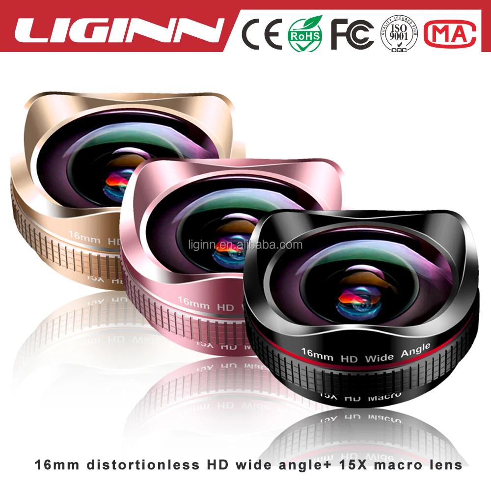 LIGINN 2021 hot sale 16mm distortionless SLR level HD wide-angle 15X macro mobile phone camera lens for smartphone