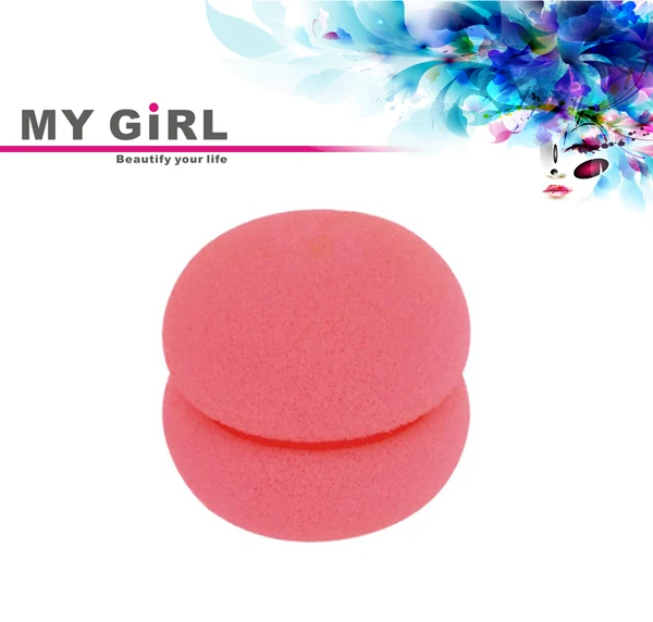 моя девушка новых моды горячей продажа розовый цвет шаров мягкой губкой волосы бигуди ролики