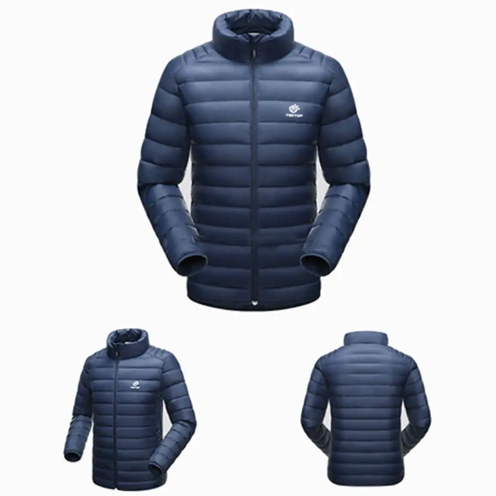 Comfy Deep Blue Coat Duck Down Jacket For Winters Men OEM Service