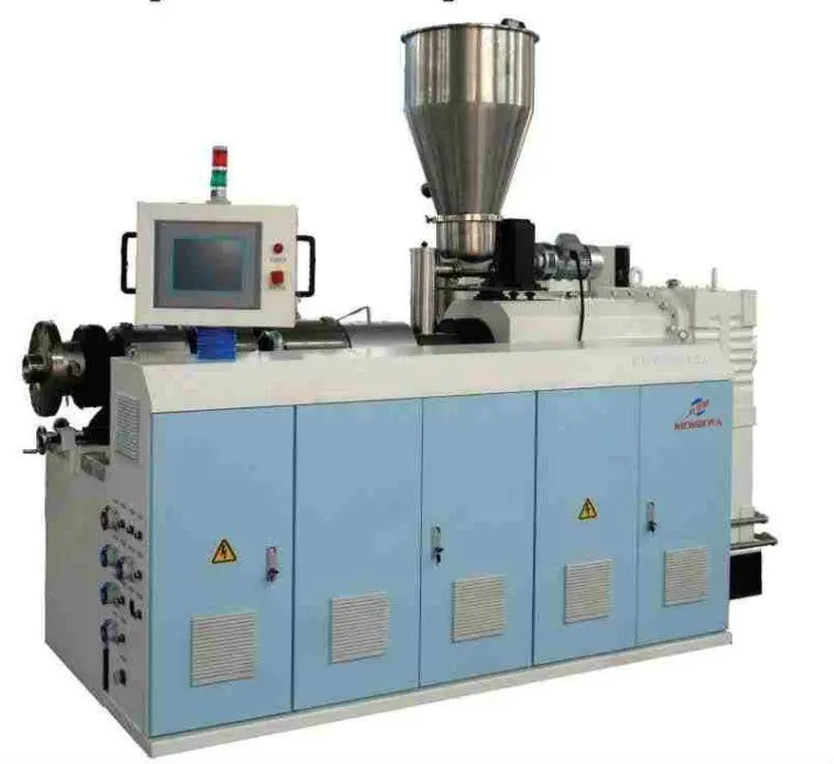 SJ65/33 CONICAL TWIN SCREW PLASTIC EXTRUDER FROM PVC POWDER TO PLASTIC PIPE PROFILE PLATE CHANGE MOULD SCREW AUXILIARY MACHINERY