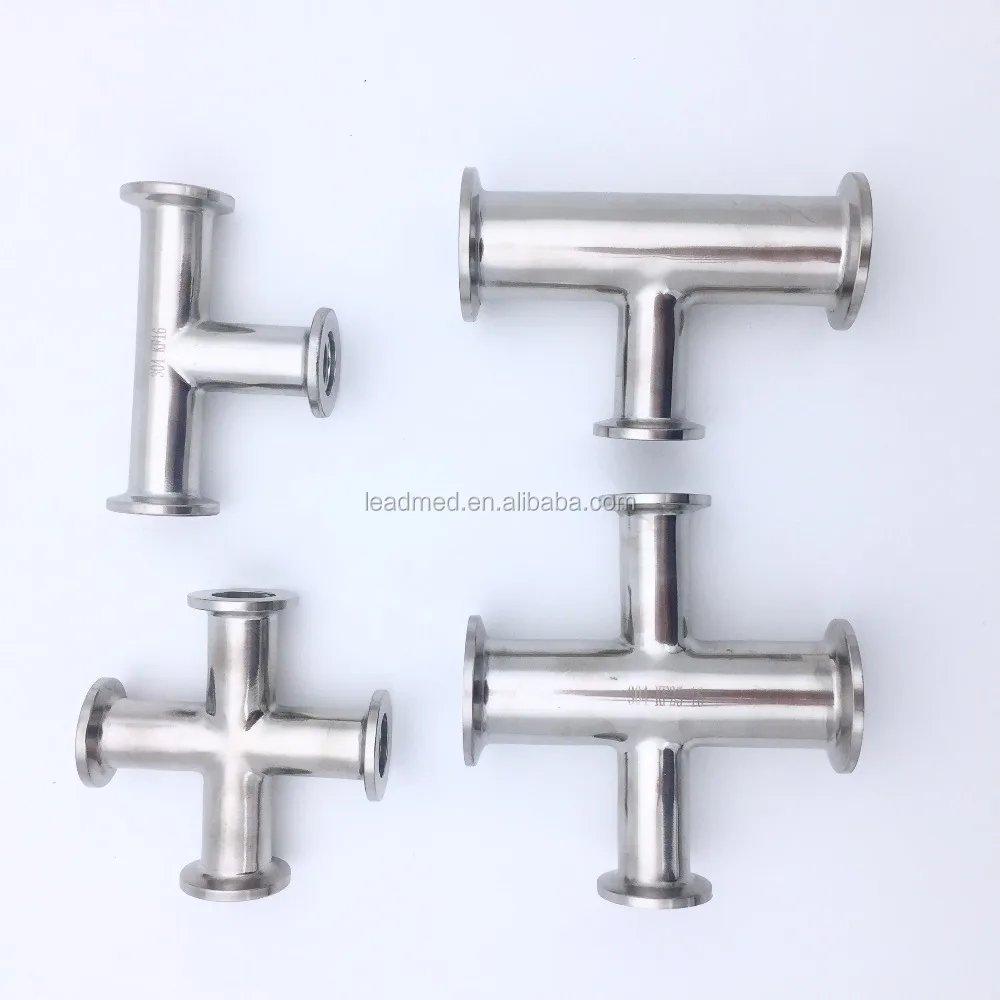 304 Stainless steel flange KF25 NW25 equal tee adapter 3 Way KF25 tee flange