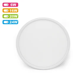 Hot selling products ABS integrated round indoor lighting ceiling led panel light surface mounted 6w