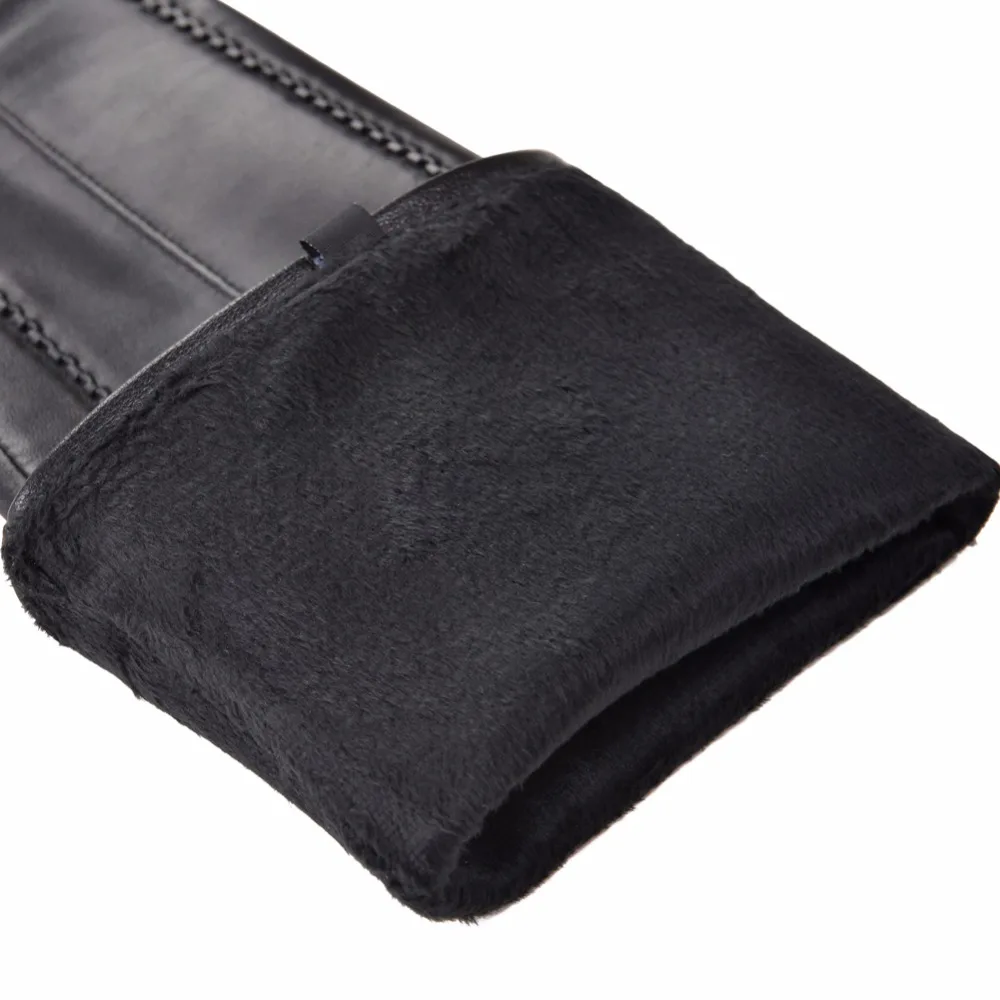 Женские модные стильные длинные кожаные перчатки, зимние белые кожаные перчатки