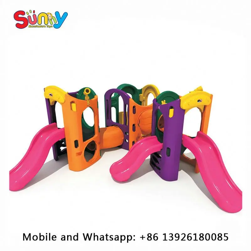 Kids outdoor playground slide for preschool Mark tube football and relay baton