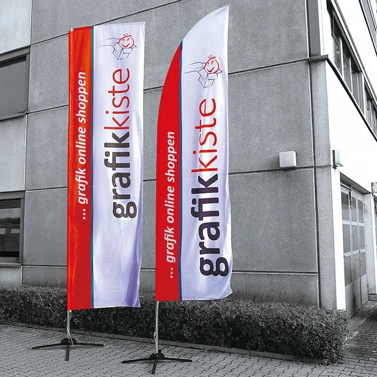 Custom Feather Banner Advertising Textile Beach Flag Car Flag Pole