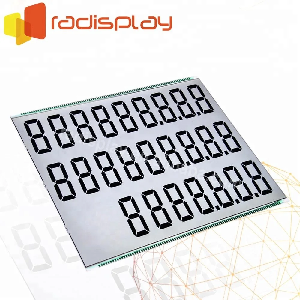 Reflective Transparent TN 6 digit Custom 7 Segment Fuel Dispenser Lcd Display