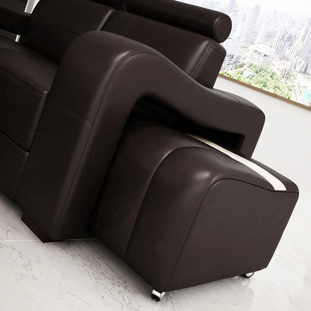 China Furniture Dubai Living Room Modern Italian Genuine Leather Cover Sofa Set