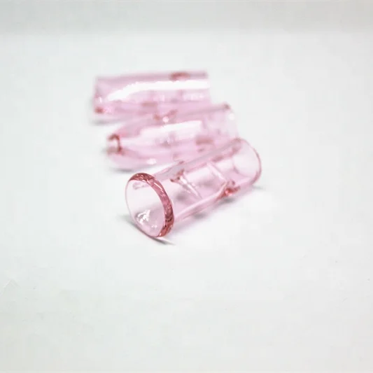 clear pink glass filter tip 8 10 12mm custom shape cigar holder glass pipe for rolling paper