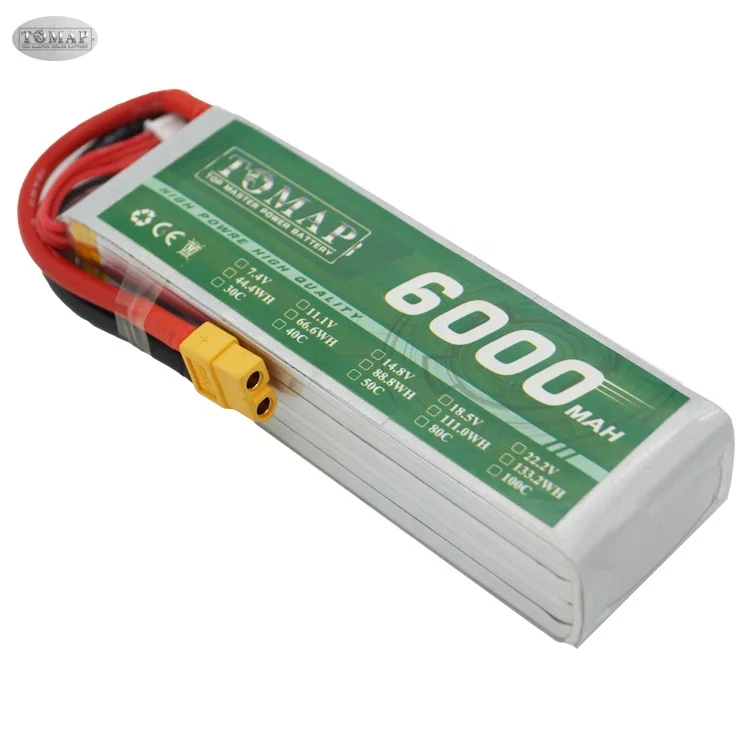 
TOMAP Oem 6000 Mah 2S 3S 4S 5S 6S Li-Po 50C 30C Cell Li Polymer 7.4V 14.8V Lipo Battery Pack For Rc Models 