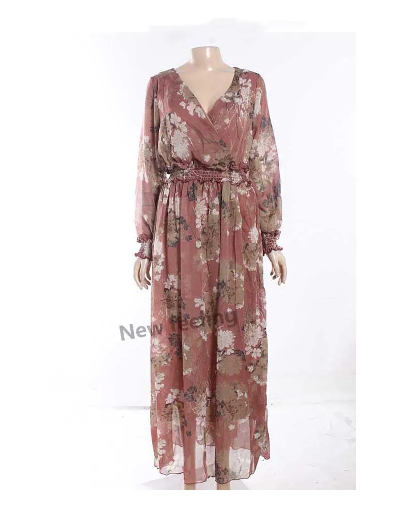 long sleeve floral summer boho tulle dress