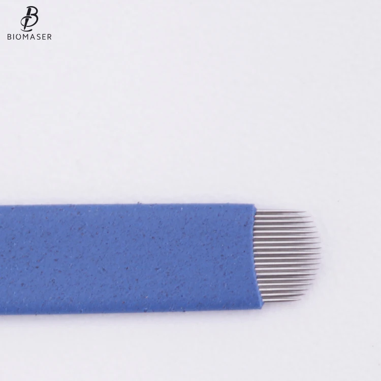 Biomaser High Quality Sterilized Package 14 pin Eyebrow Embroidery Tattoo Microblading Needle