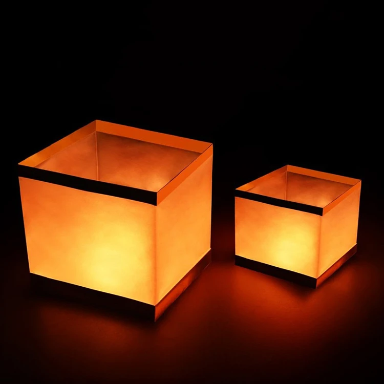 Square Shape Biodegradable Paper Floating Water Lantern