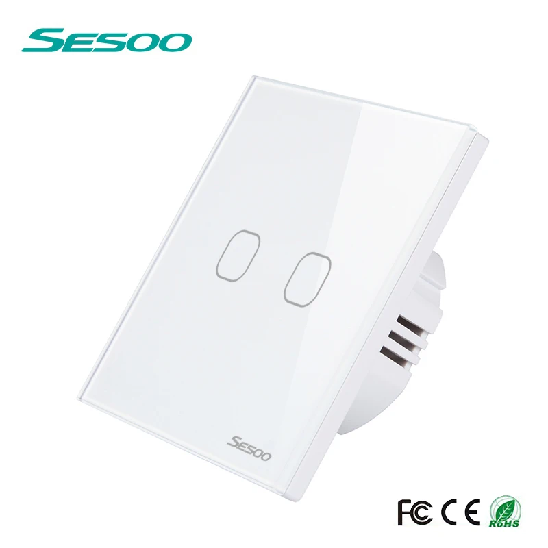 Sesoo Light Interruptor European Standard Wall Socket Smart Wifi Automated Glass Touch Backlight Wall Switch