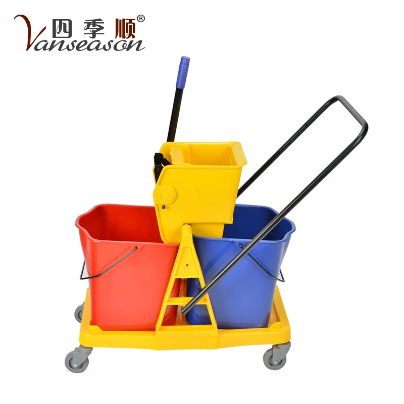 Двойная пластиковая Швабра для очистки отеля, тележка с ведром