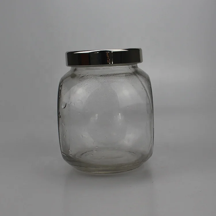 Small Jars 400ml 600ml Food Jam Glass Jar With Metal Lid