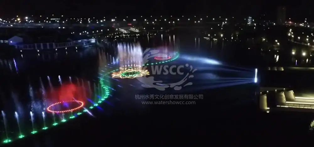 Large Water show Colorful Music Dancing Fountain