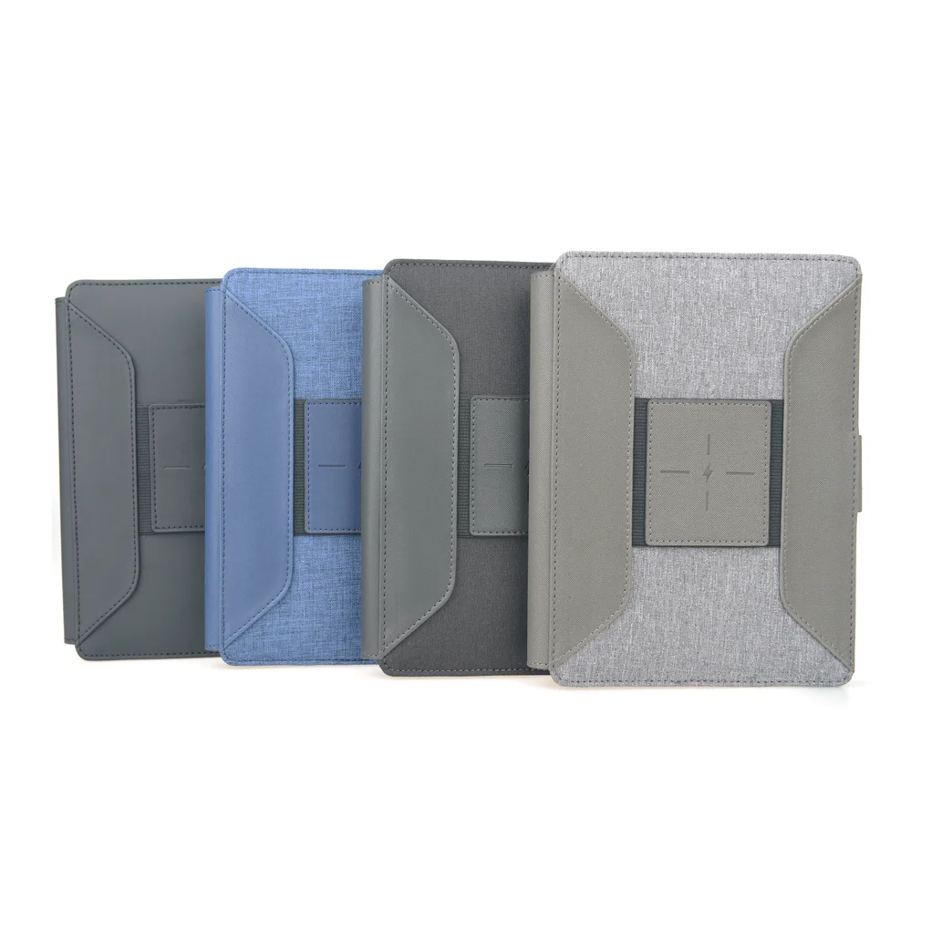 
custom Power Bank notebook/portfolio with and cable charger 