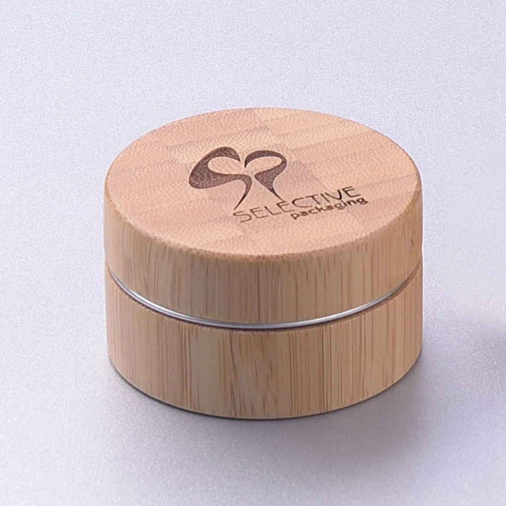 Bamboo Cosmetic jar 50g Luxury Container  With Aluminum intterior aluminum bamboo cream jar