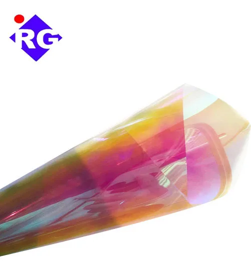 22 Micron Thickness Red Blaze 3m Quality Colorful Dichroic Magic Iridescent Vinyl Film Plastic