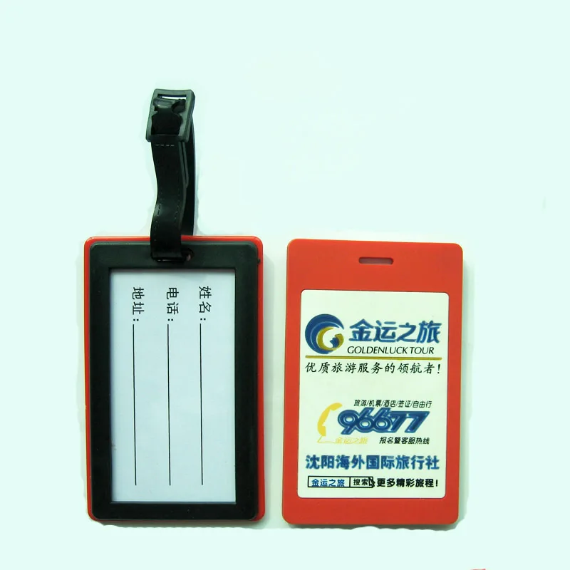 
Factory custom promotional soft pvc luggage tag 