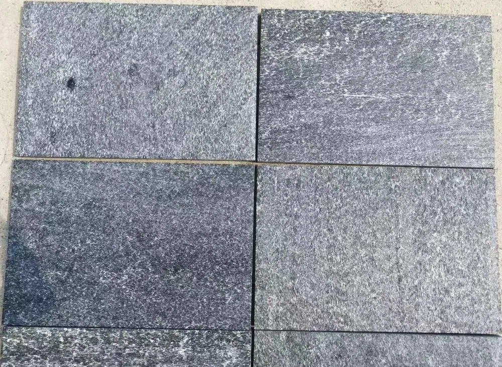 Garden Walk Way Black Quartz Pavers Natural Floor Stone Tiles