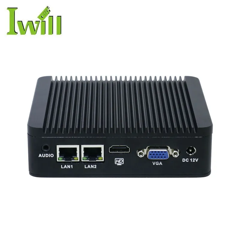 Micro linux nano computer N3 J1900 fanless barebone system 2 lan mini pc dual nic