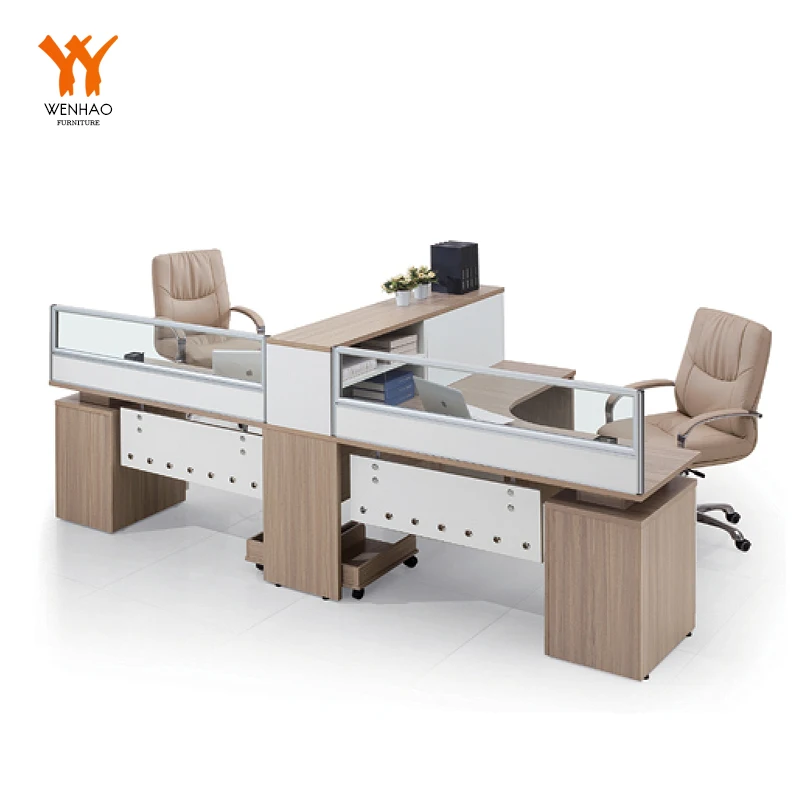 WENHAO aluminum office partition 4 seat office workstation cubicle