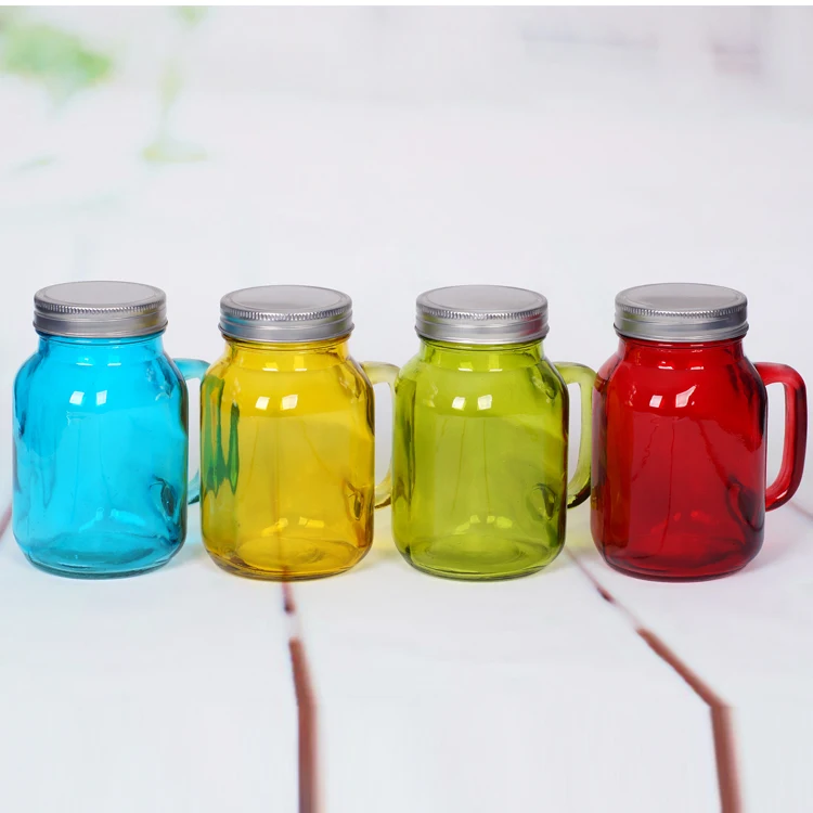 
hot sale glass mason jar with black boars and color 