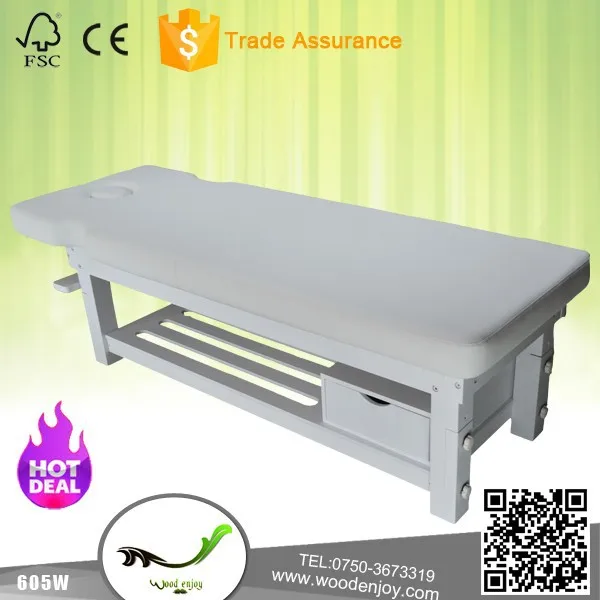 Elegant White spa bed 605W, Professional beauty & SPA massage bed