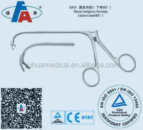Nasal polypus forceps (down bent 90degree), Nose instruments