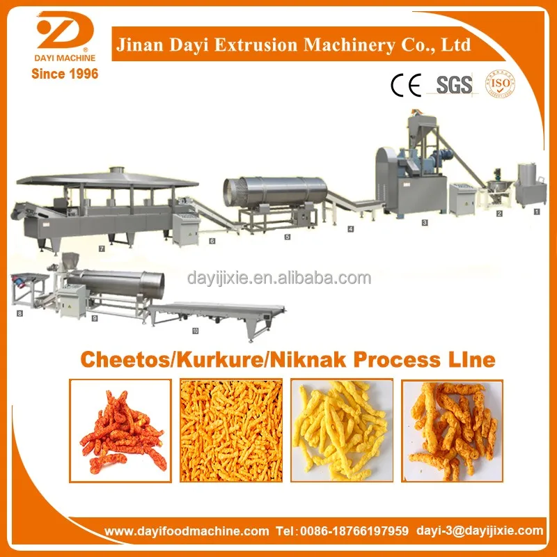 Fully automatic differnen flavors flamin hot Cheetos puffs Kurkure snack machine