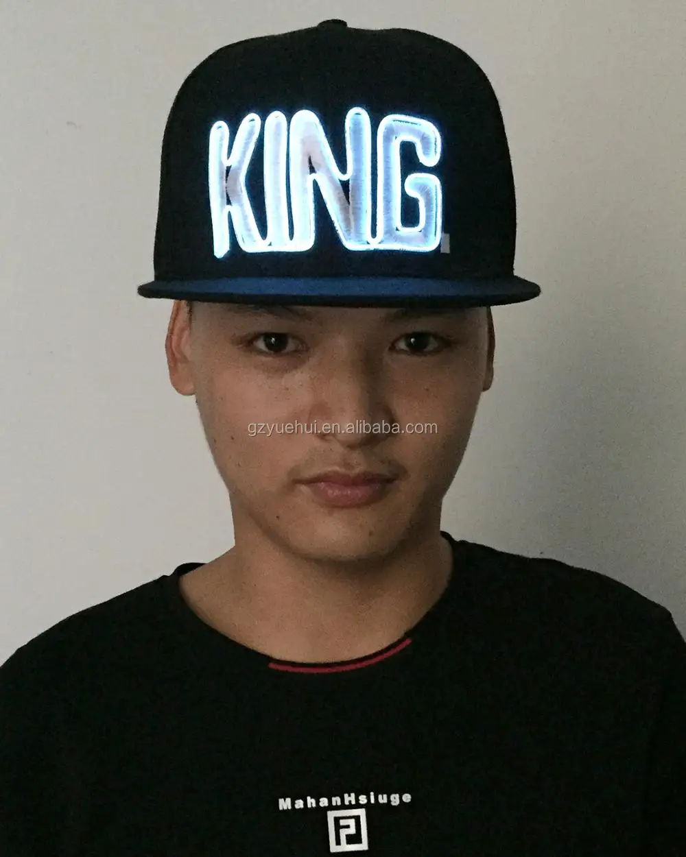 Pay Attention!Street Boys Dancer Favor Led Bulbs Stage Lamp Attractive King-Word Logo Cap Neon EL Wire Fantastic Hat