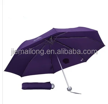 colorful promotion gift 3 folding Pongee solid color with EVA BOX pocket umbrella