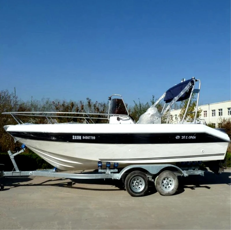 CE Certification 20.5Ft Open FRP Fishing Boat Fiberglass Outboard Speed Boats