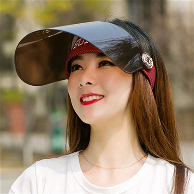 Оптовая продажа, летняя женская велосипедная Кепка с защитой от УФ-лучей, прозрачная пластиковая Кепка с козырьком