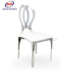 Rental Fancy Gold Stainless Steel Wedding chair for Restaurant and Banquet with heart design
